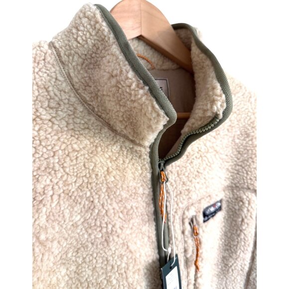 Alpine Design Mad Sherpa Fleece Jacket Men's Size Large Natural Khaki Heather Fu - Picture 7 of 12